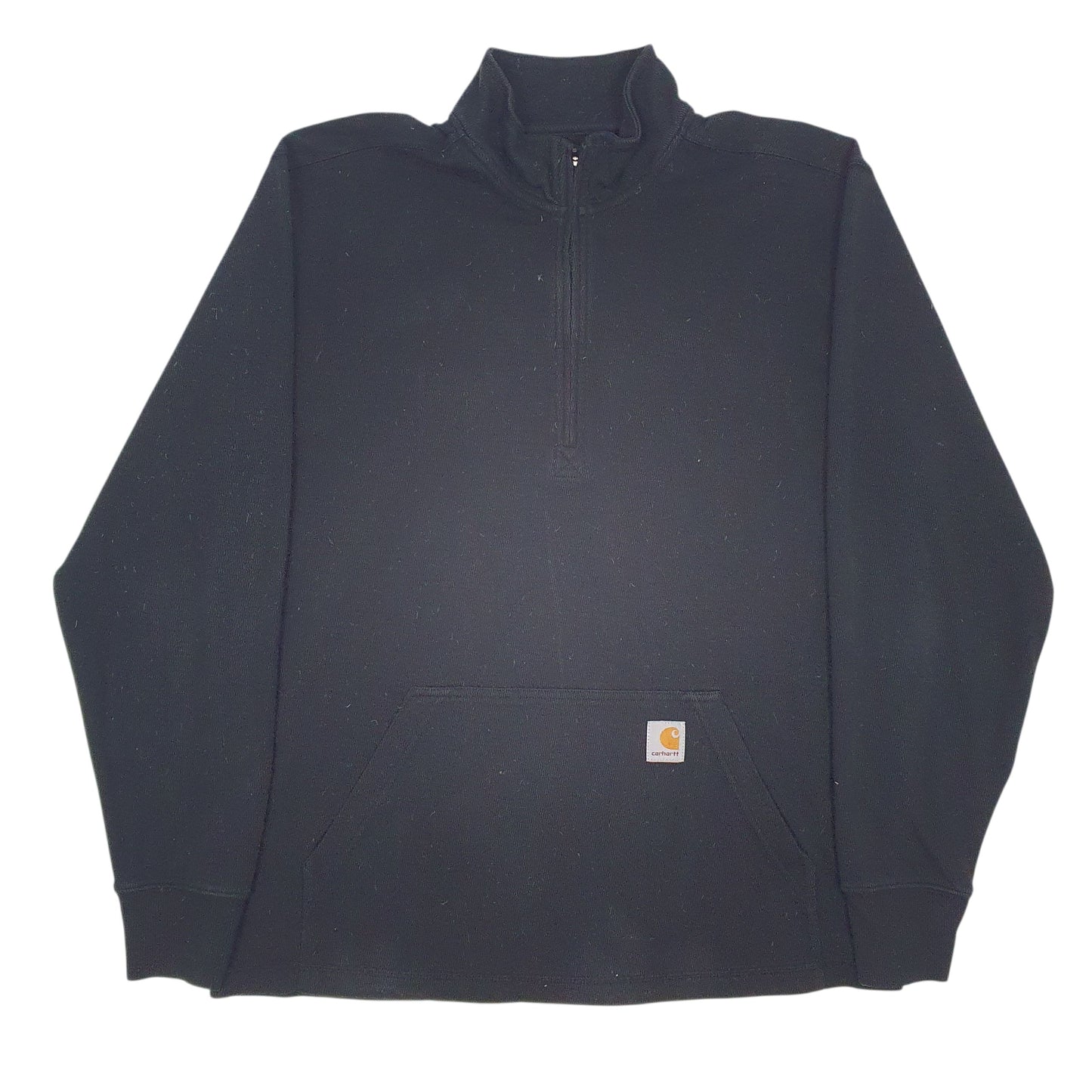 Mens Black Carhartt Relaxed Fit Quarter Zip Jumper