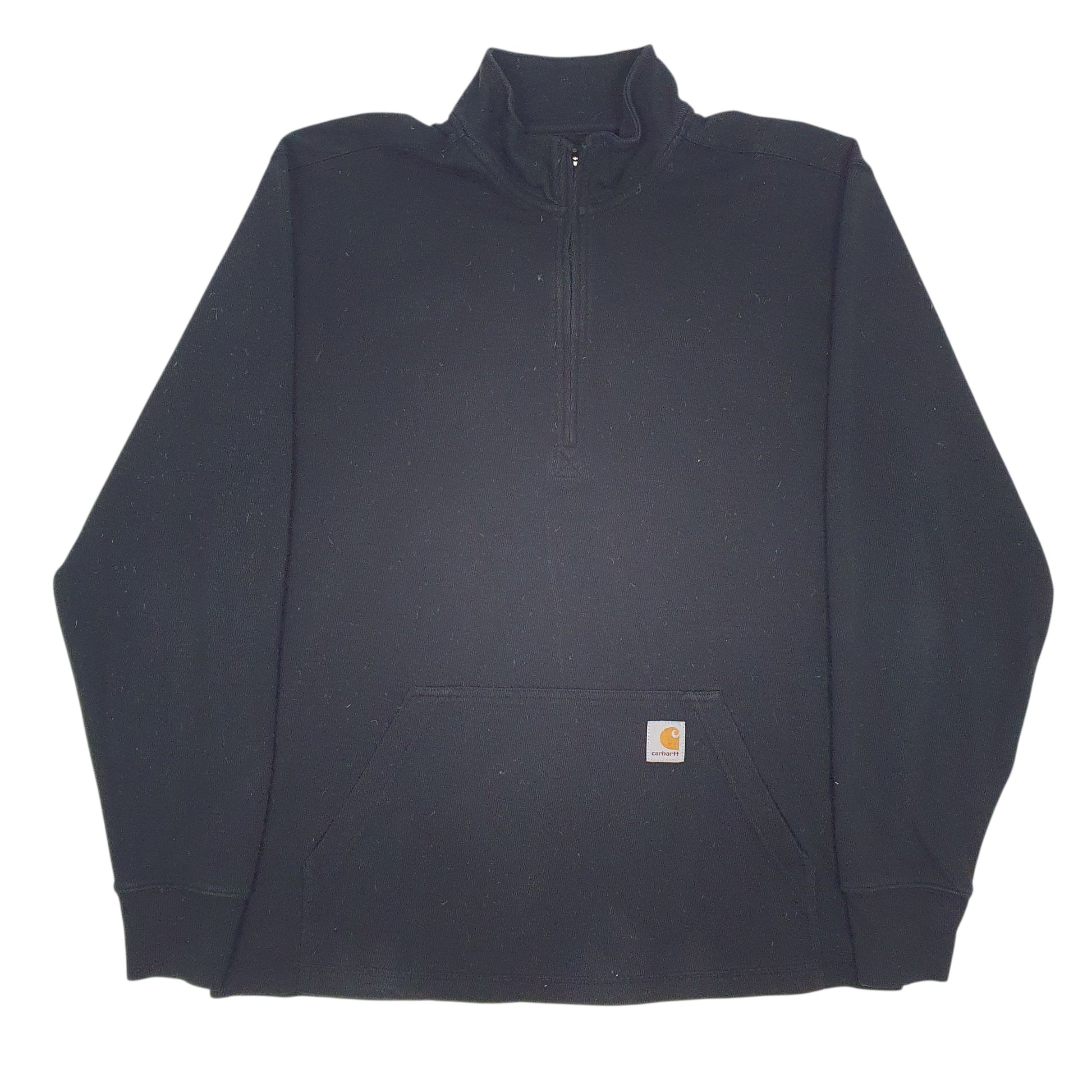Mens Black Carhartt Relaxed Fit Quarter Zip Jumper