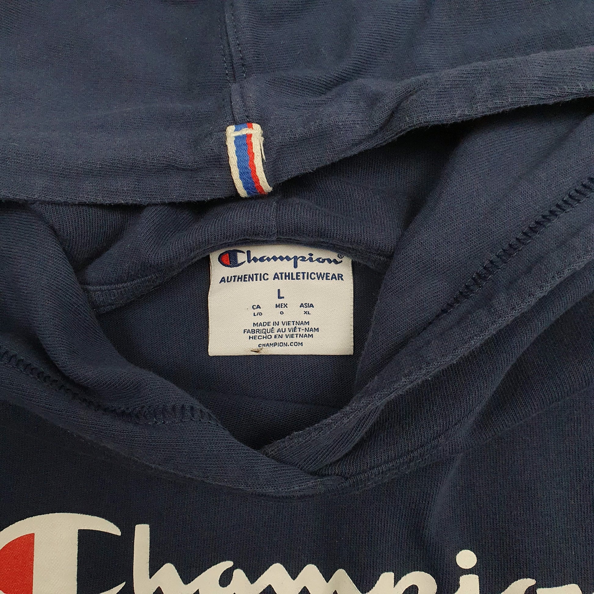 Womens Navy Champion Lightweight Hoodie Jumper
