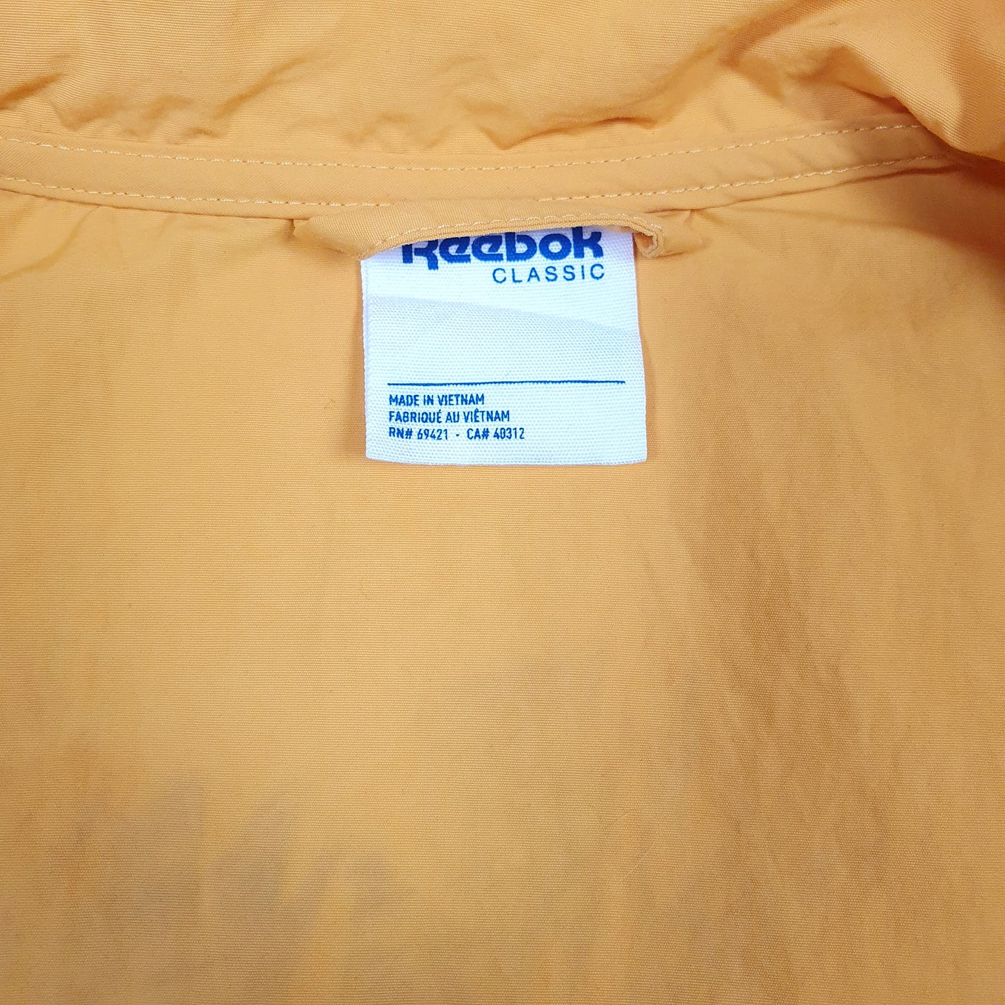 Mens Yellow Reebok Classic Vector Hoodie Coat