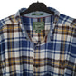Mens Blue Woolrich Thick Flannel Plaid  Shirt