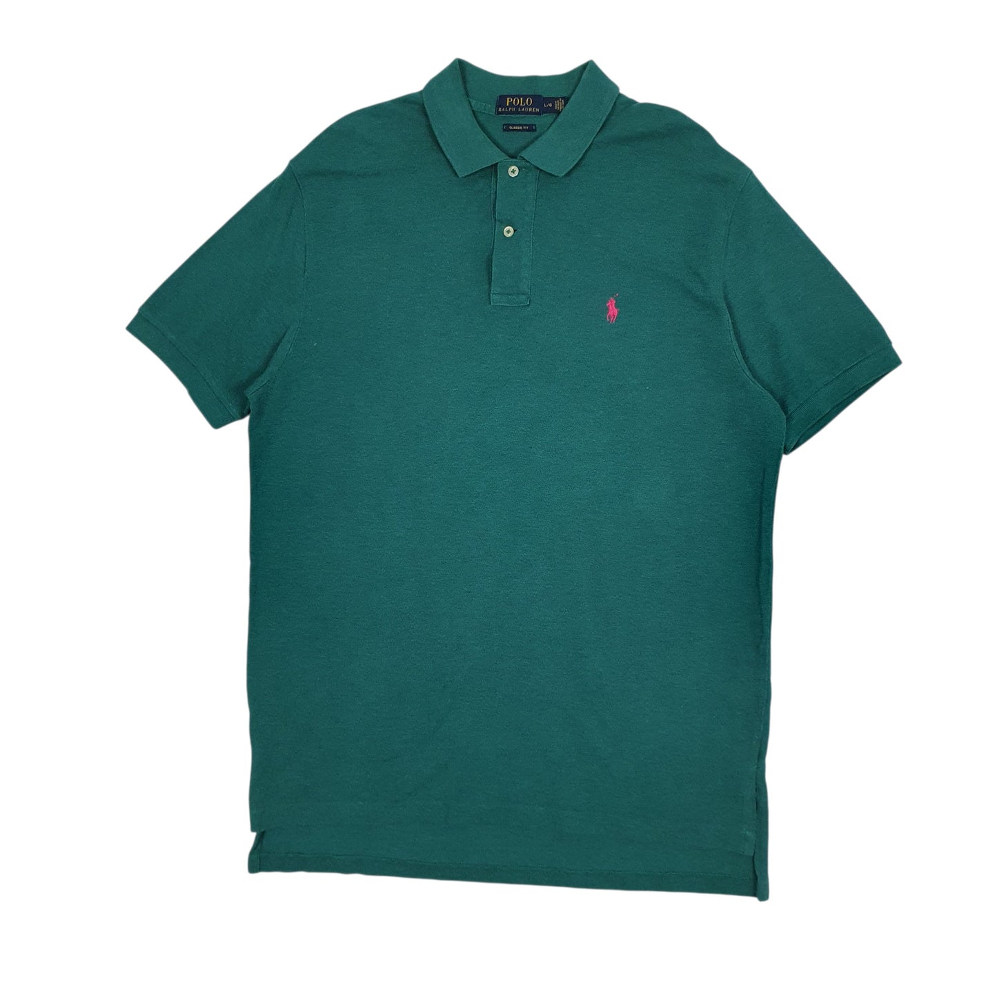 Mens Green Polo Ralph Lauren Classic Fit Short Sleeve Polo Shirt