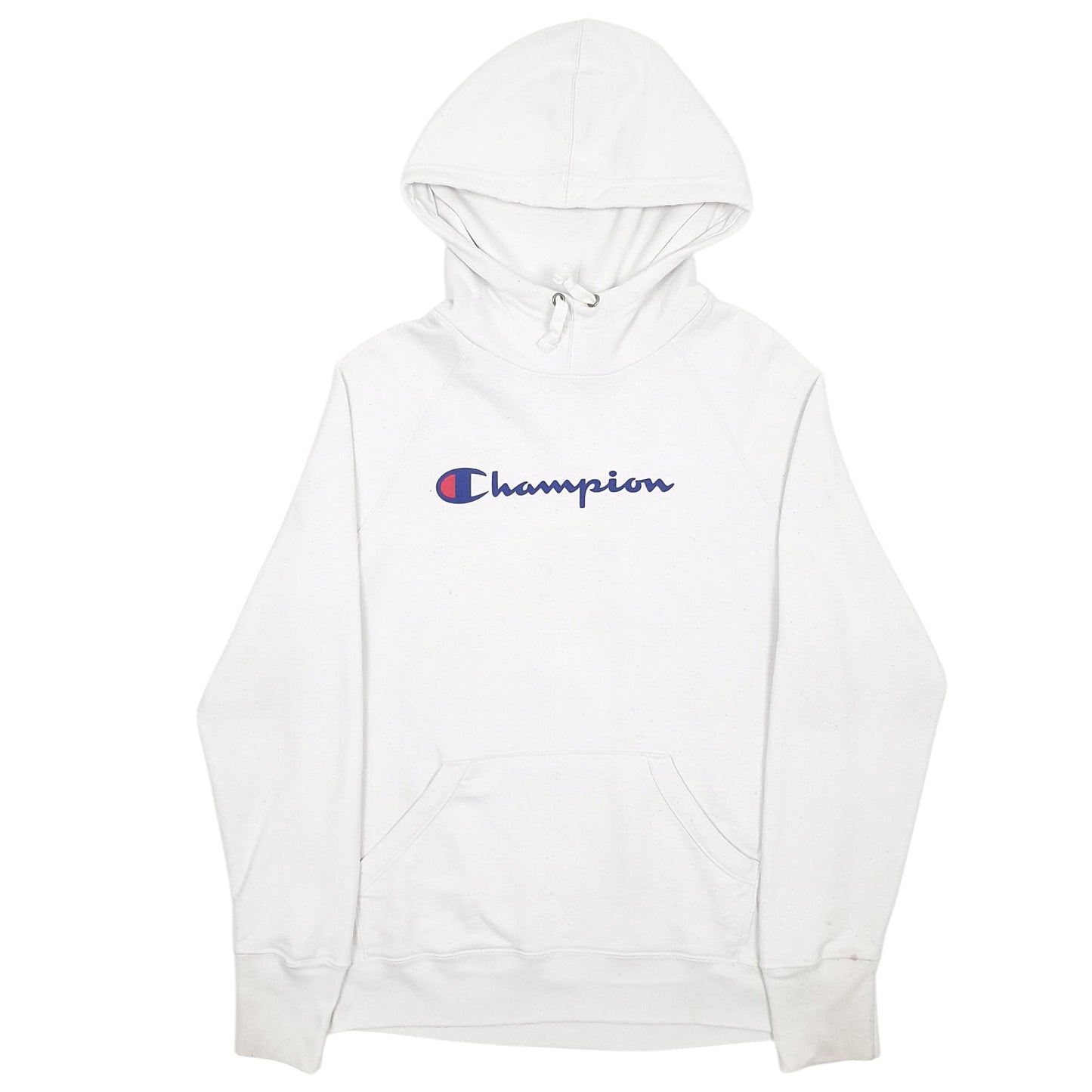 Womens White Champion Spellout Hoodie Jumper