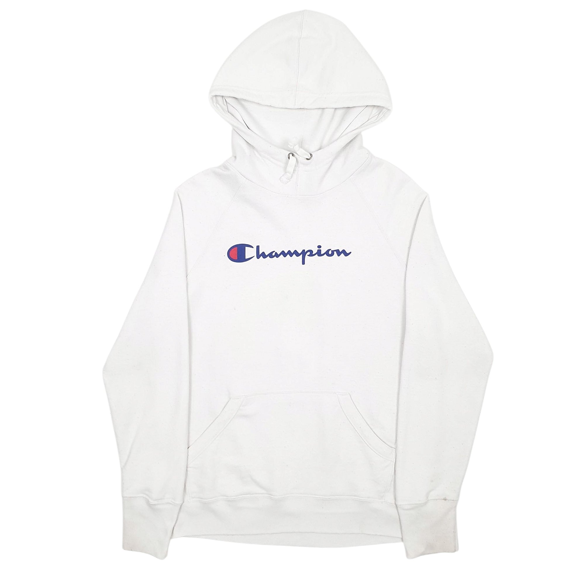 Womens White Champion Spellout Hoodie Jumper