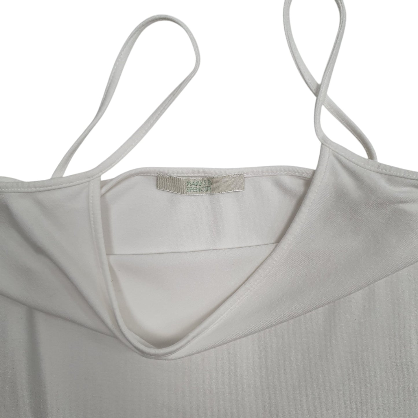Womens White M&S Vest Top  T Shirt