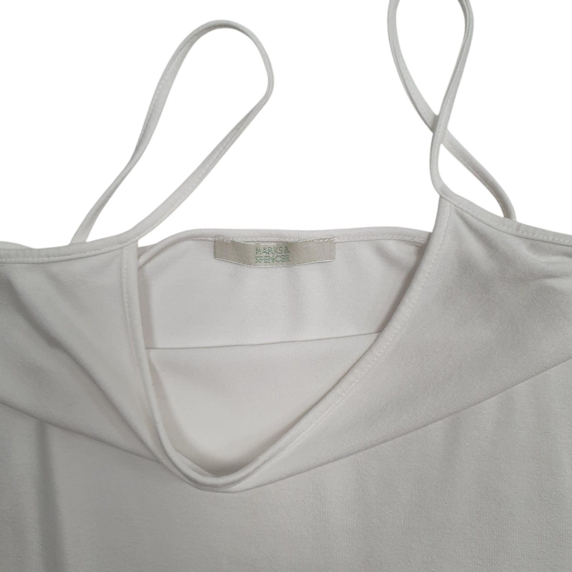 Womens White M&S Vest Top  T Shirt