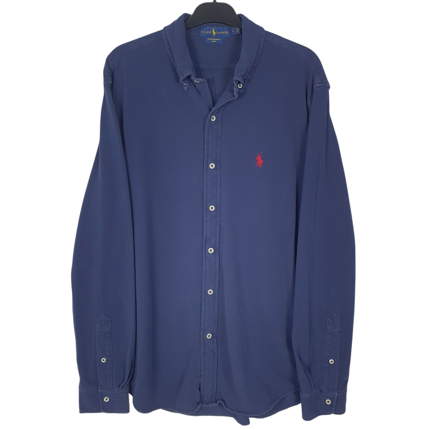 Mens Navy Ralph Lauren Featherweight Mesh Long Sleeve Shirt