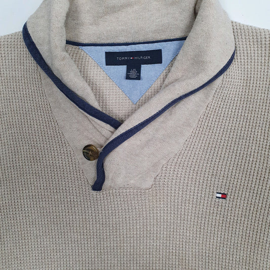 Mens Beige Tommy Hilfiger  Shoal Neck Jumper