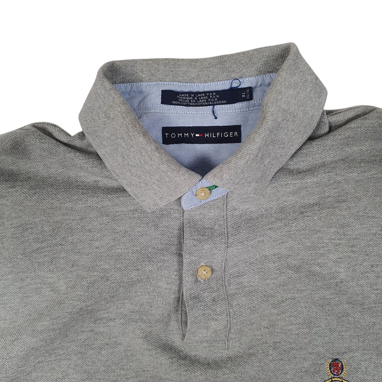 Mens Grey Tommy Hilfiger  Hoodie Polo Shirt