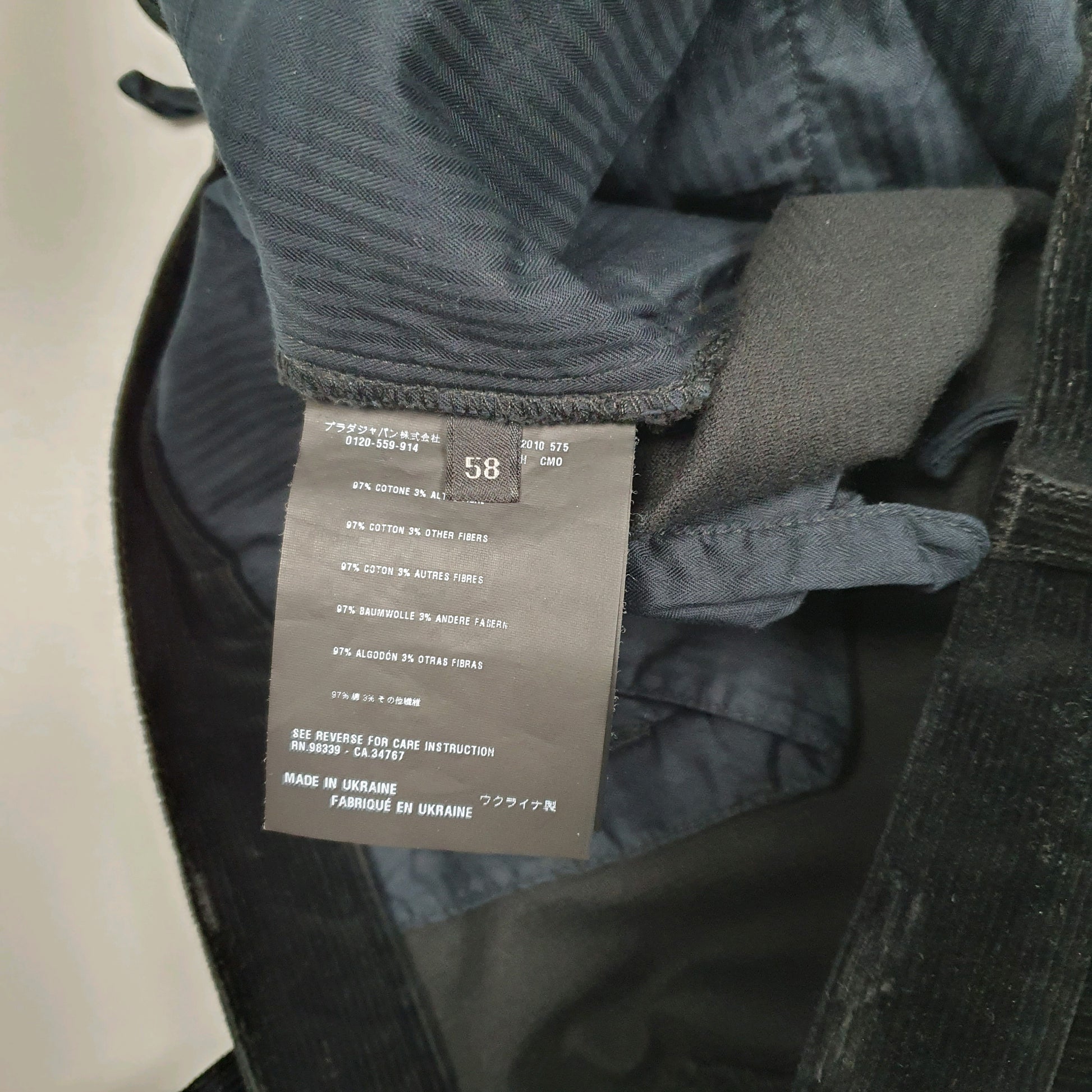 Mens Black Prada Classic Fit Quarter Zip Trousers