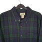 Mens Navy L.L.Bean Chamois Thick Plaid Flannel  Shirt