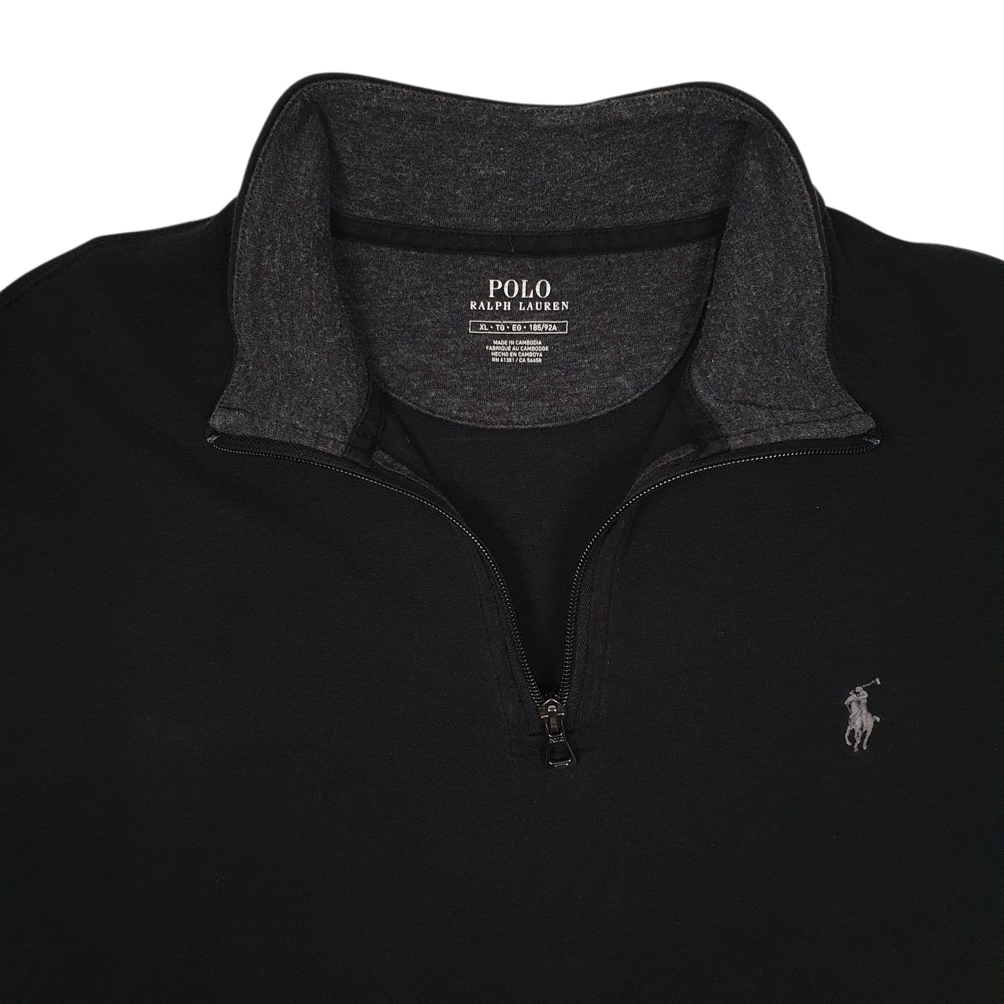Mens Black Polo Ralph Lauren Performance Quarter Zip Jumper