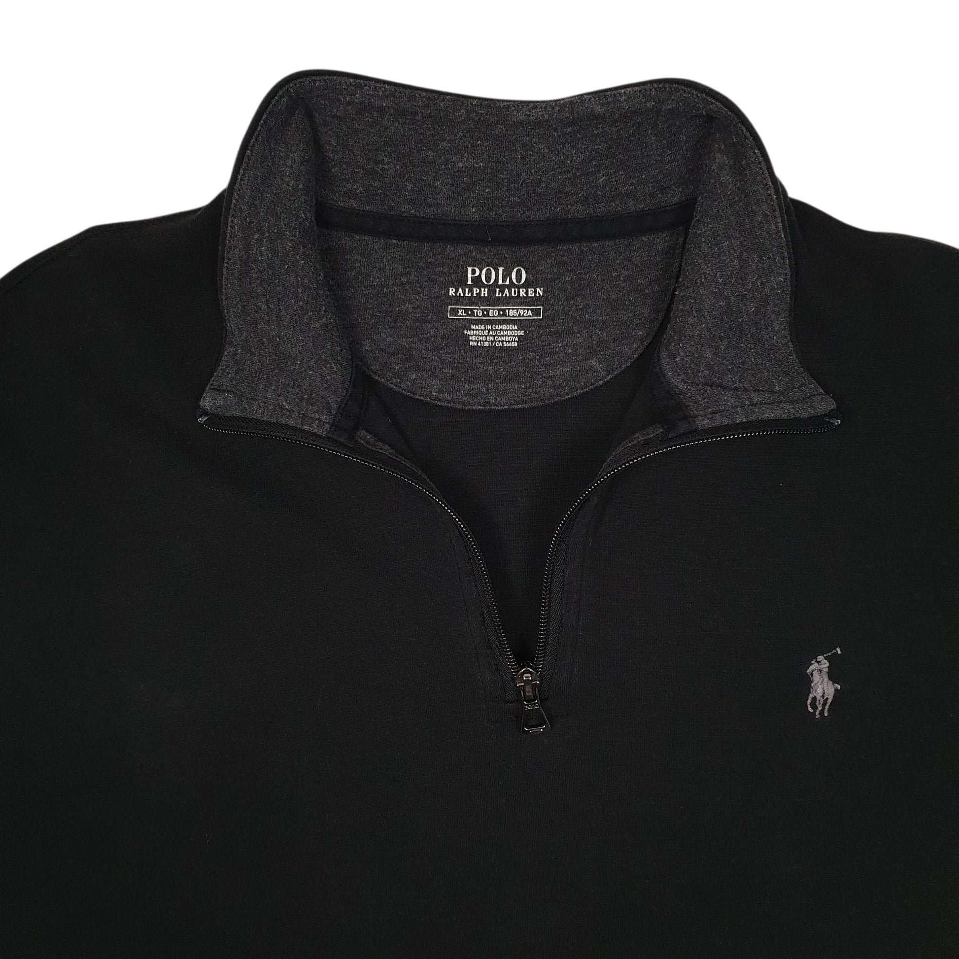 Mens Black Polo Ralph Lauren Performance Quarter Zip Jumper