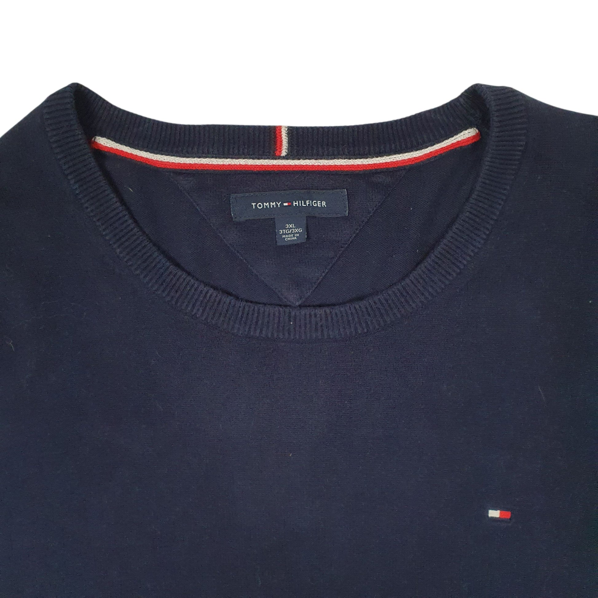 Mens Navy Tommy Hilfiger Lightweight Crewneck Jumper