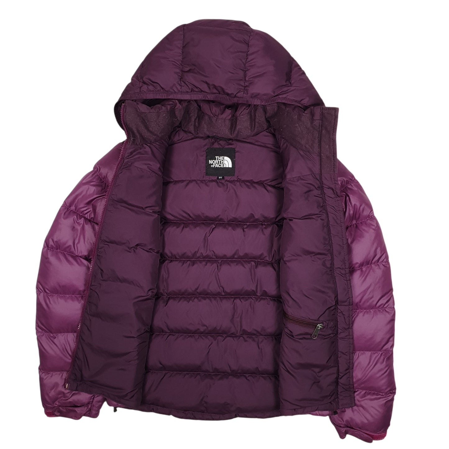 Womens Purple The North Face Nuptse Hooded  Coat