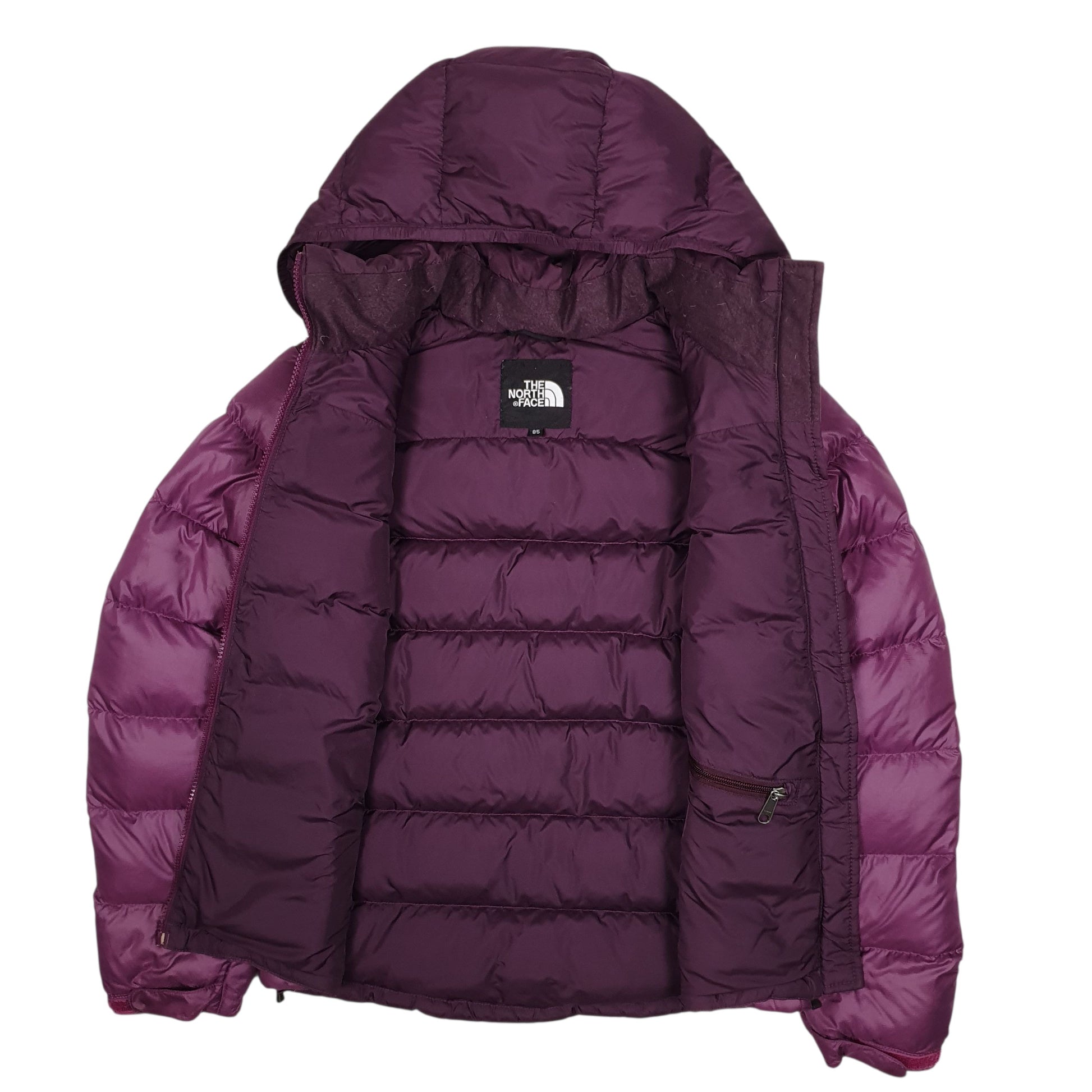 Womens Purple The North Face Nuptse Hooded  Coat