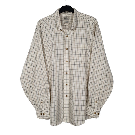 Mens Cream L.L.Bean  Long Sleeve Shirt
