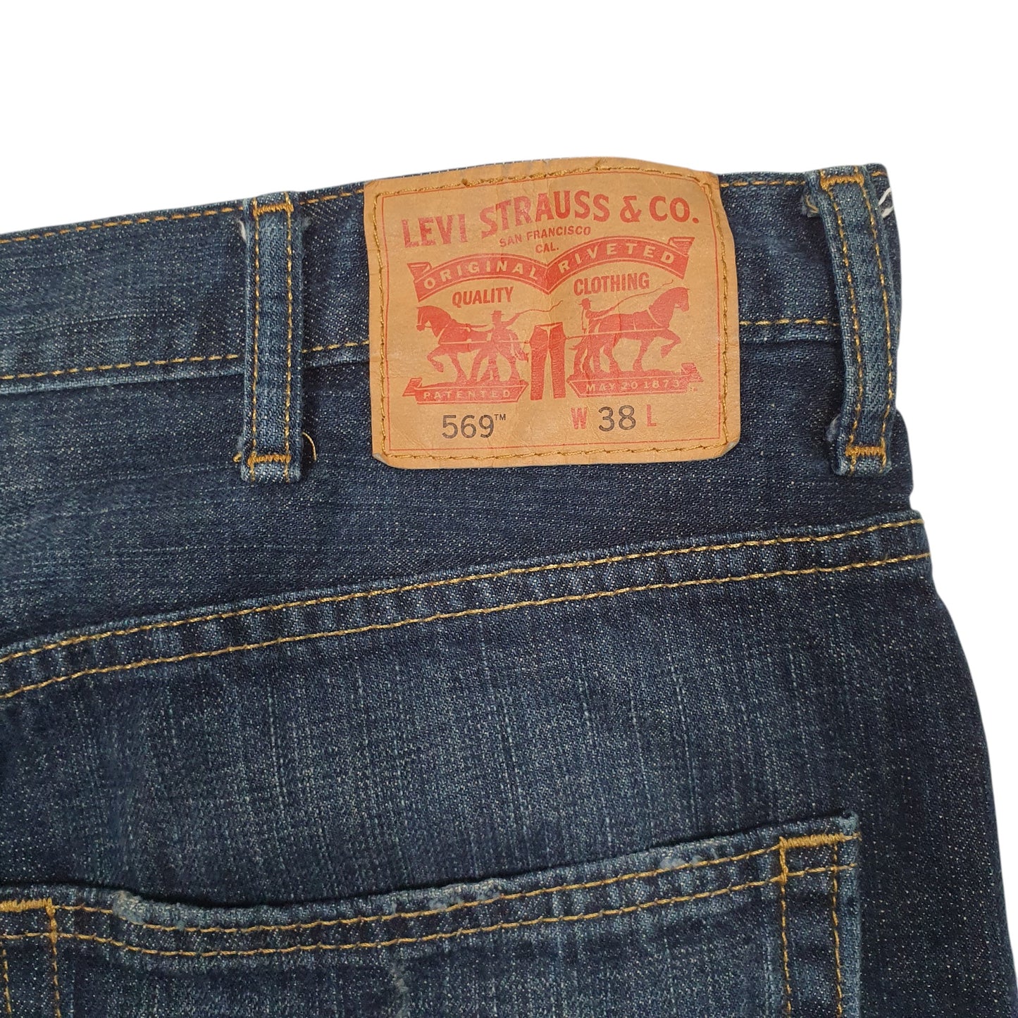 Mens Blue Levis 569  Shorts