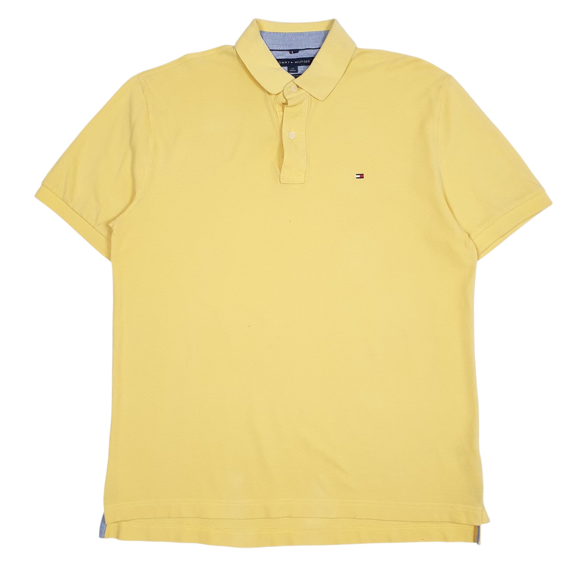 Mens Yellow Tommy Hilfiger  Short Sleeve Polo Shirt