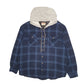 Mens Navy Wrangler Plaid Hoodie  Coat