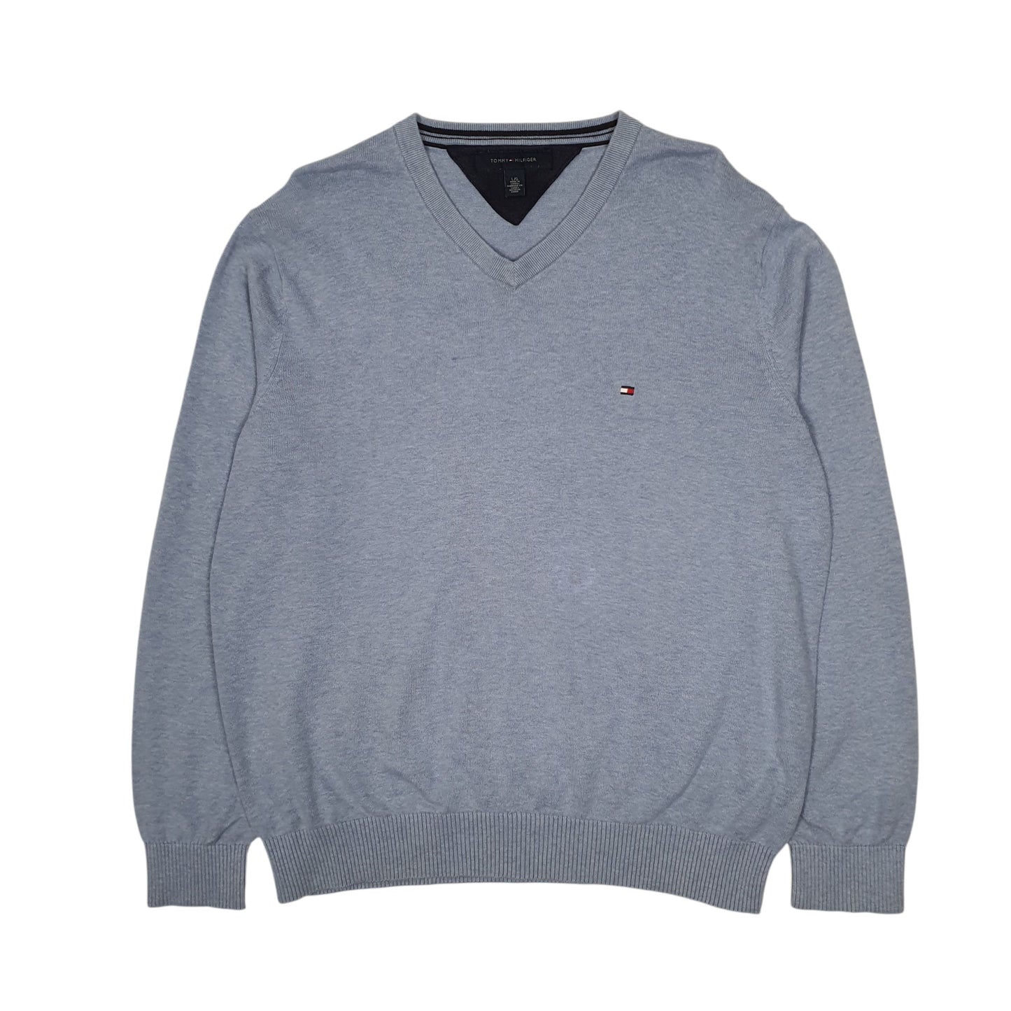 Mens Blue Tommy Hilfiger  V Neck Jumper