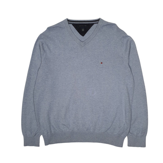 Mens Blue Tommy Hilfiger  V Neck Jumper