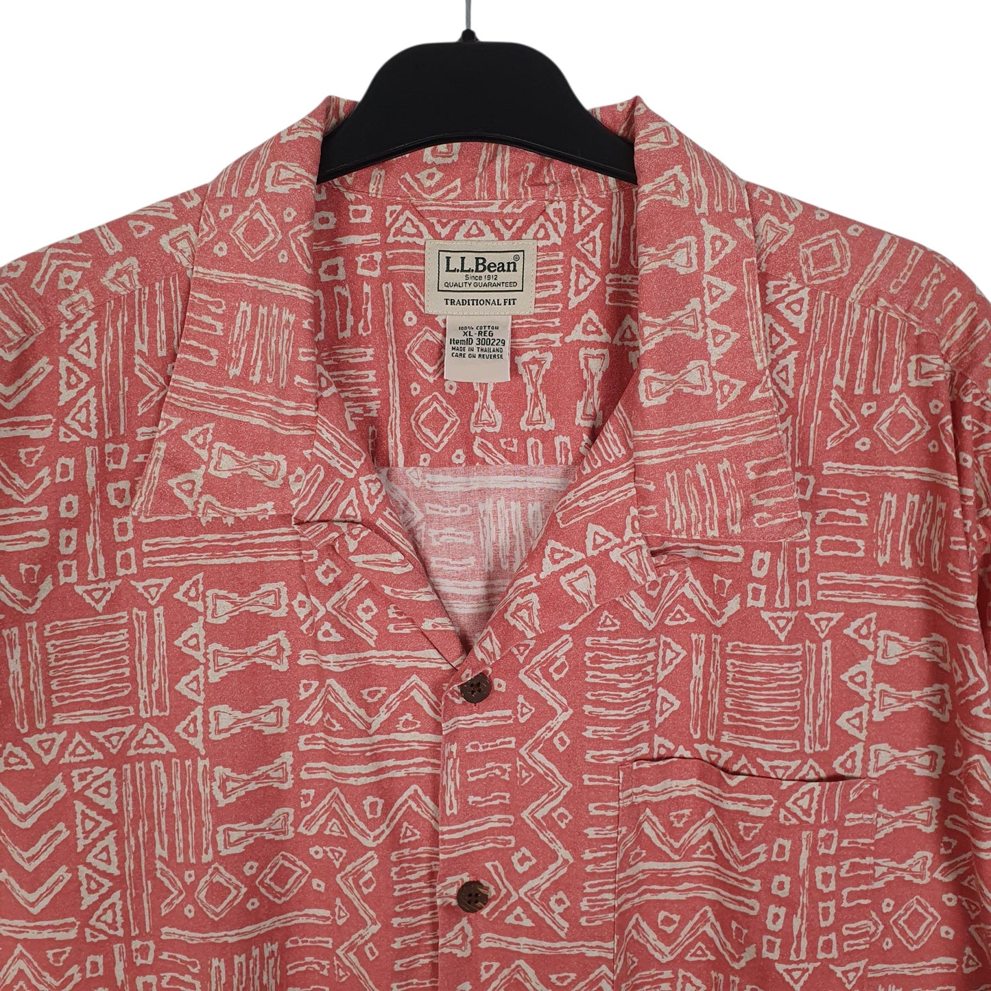 Mens Pink L.L.Bean Aztec  Shirt