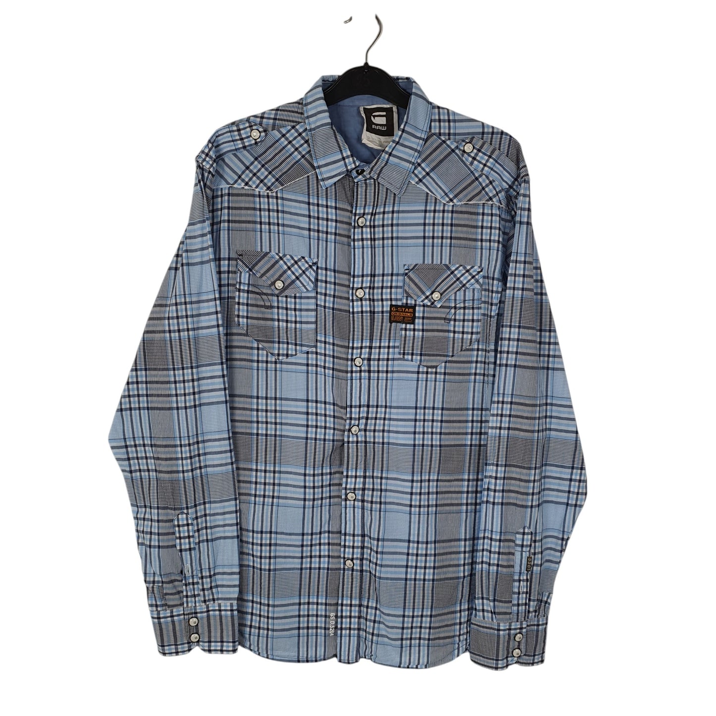 Mens Blue G Star Raw  Long Sleeve Shirt