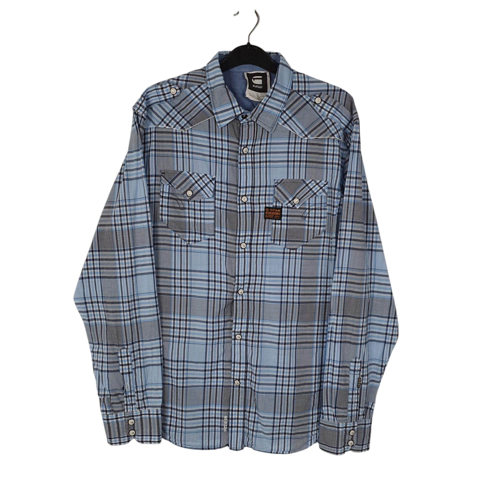 Mens Blue G Star Raw  Long Sleeve Shirt