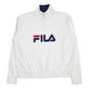 Mens White Fila Spellout Quarter Zip Jumper
