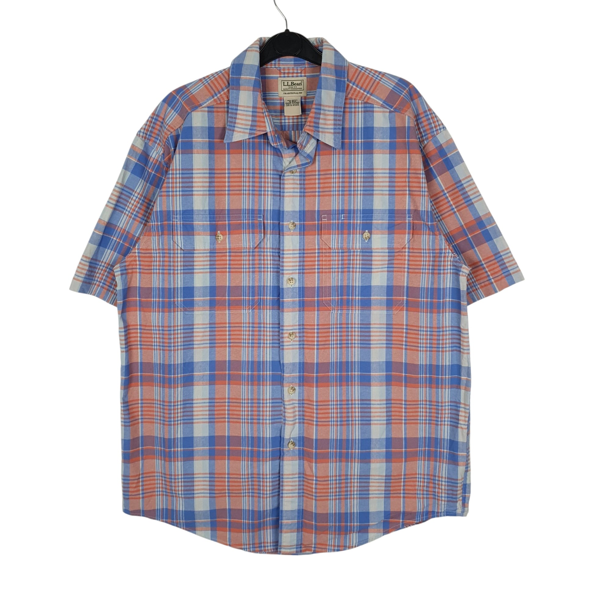 Mens Blue L.L.Bean  Short Sleeve Shirt