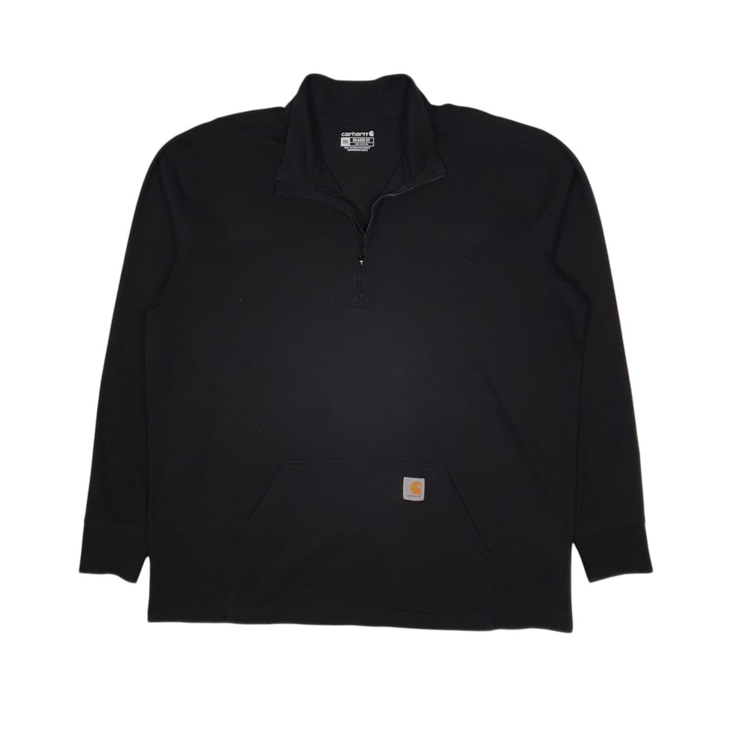 Mens Black Carhartt Lightweight Quarter Zip Jumper