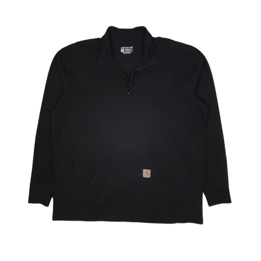 Mens Black Carhartt Lightweight Quarter Zip Jumper