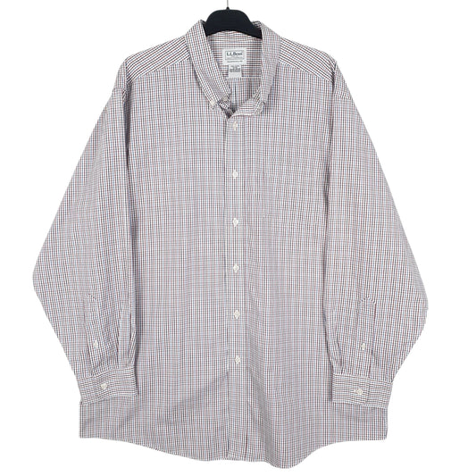 Mens White L.L.Bean  Long Sleeve Shirt