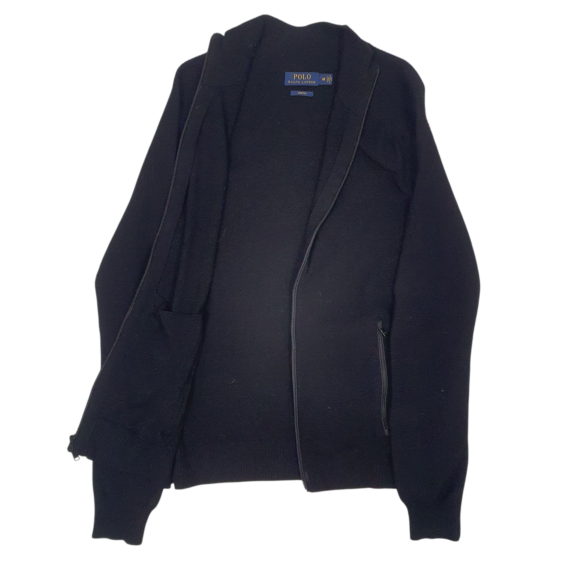Mens Black Polo Ralph Lauren Stretch Full Zip Jumper