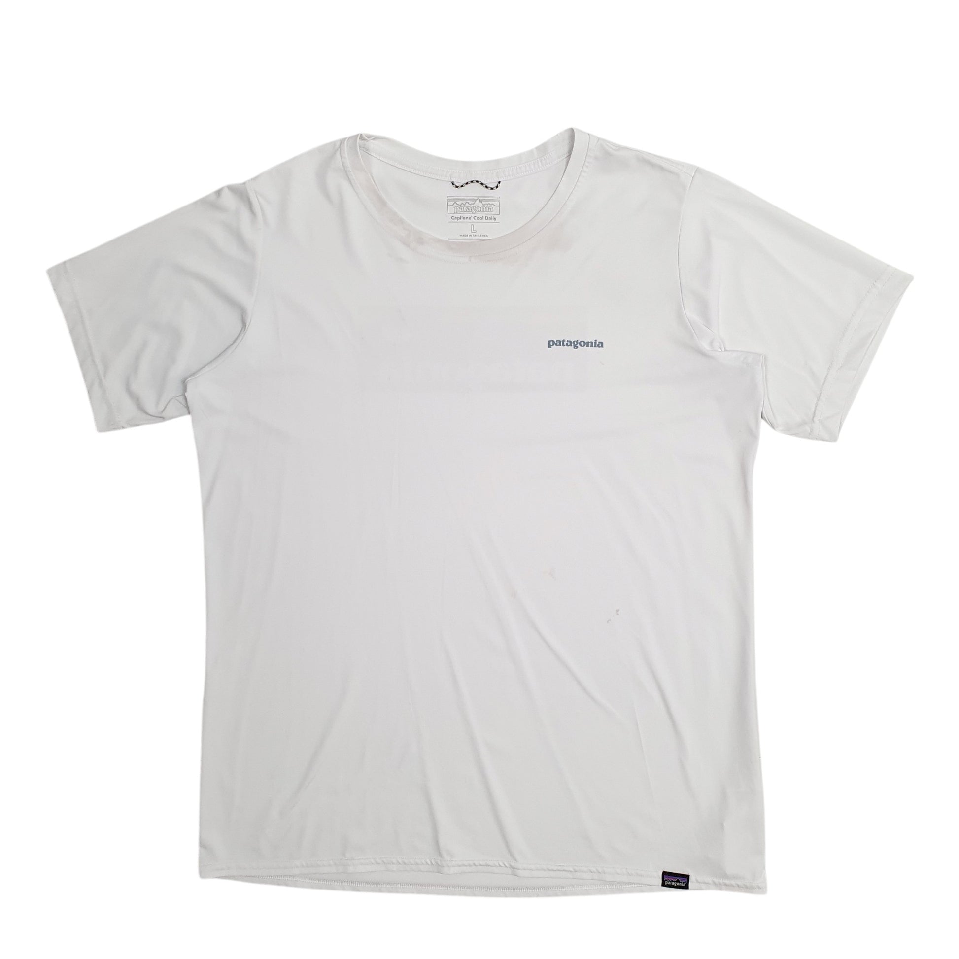 Mens White Patagonia Capilene Cool Daily Short Sleeve T Shirt