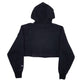 Womens Black Champion Reverse Weave Croptop Spellout Hoodie Jumper