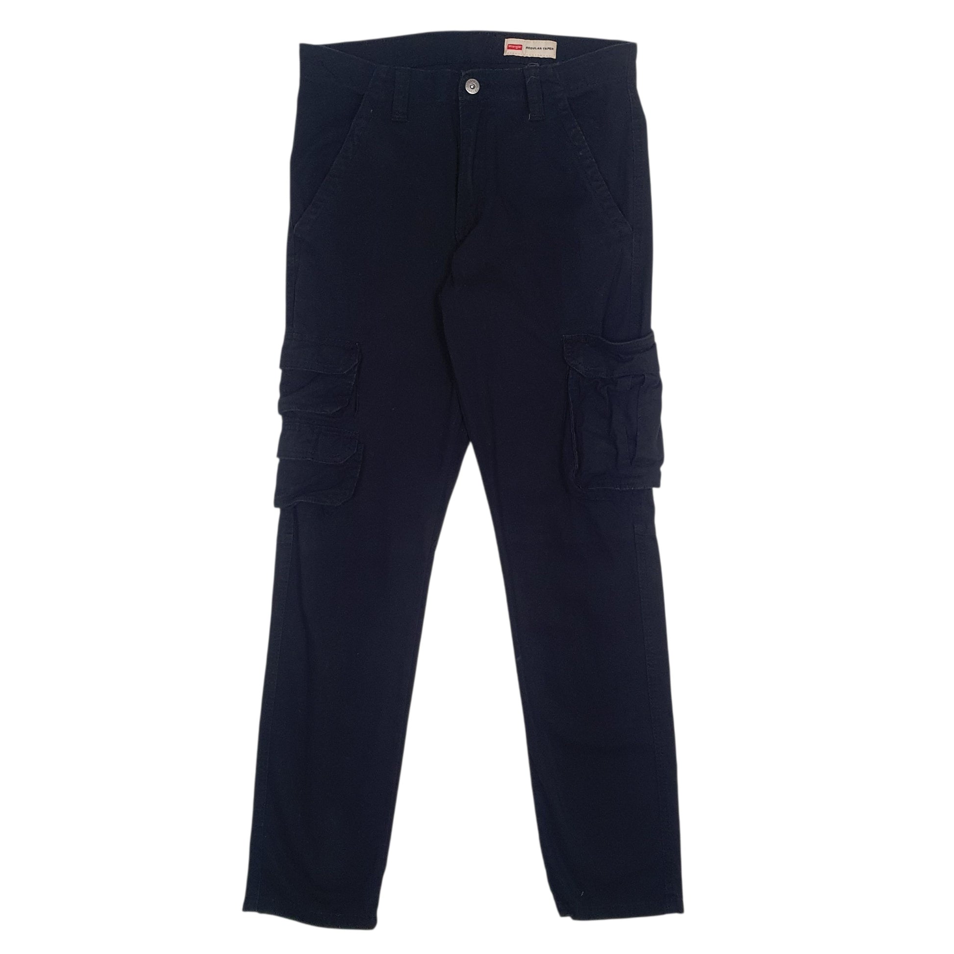 Mens Black Wrangler Taper Cargo Trousers