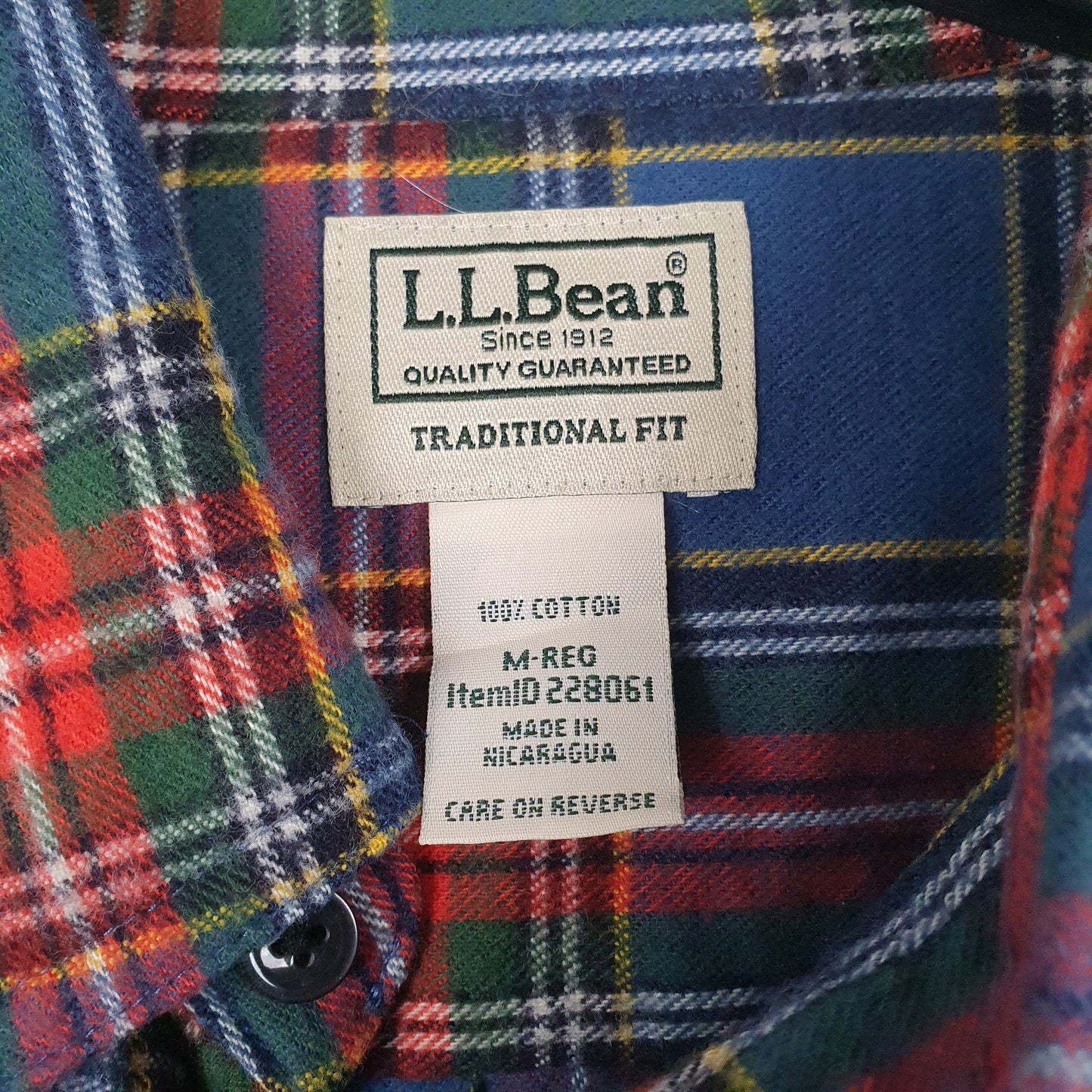Mens Blue L.L.Bean Flannel  Shirt