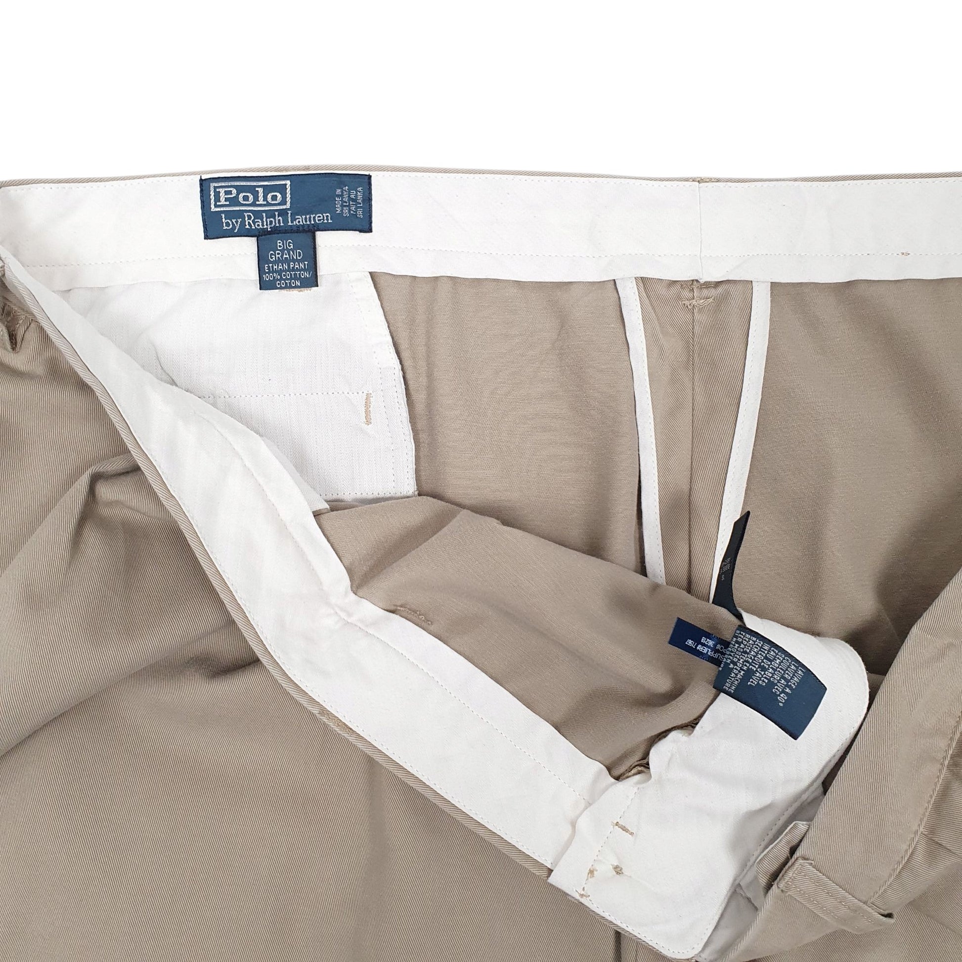 Mens Beige Polo Ralph Lauren Big/Grand Ethan Pant Pleated  Trousers