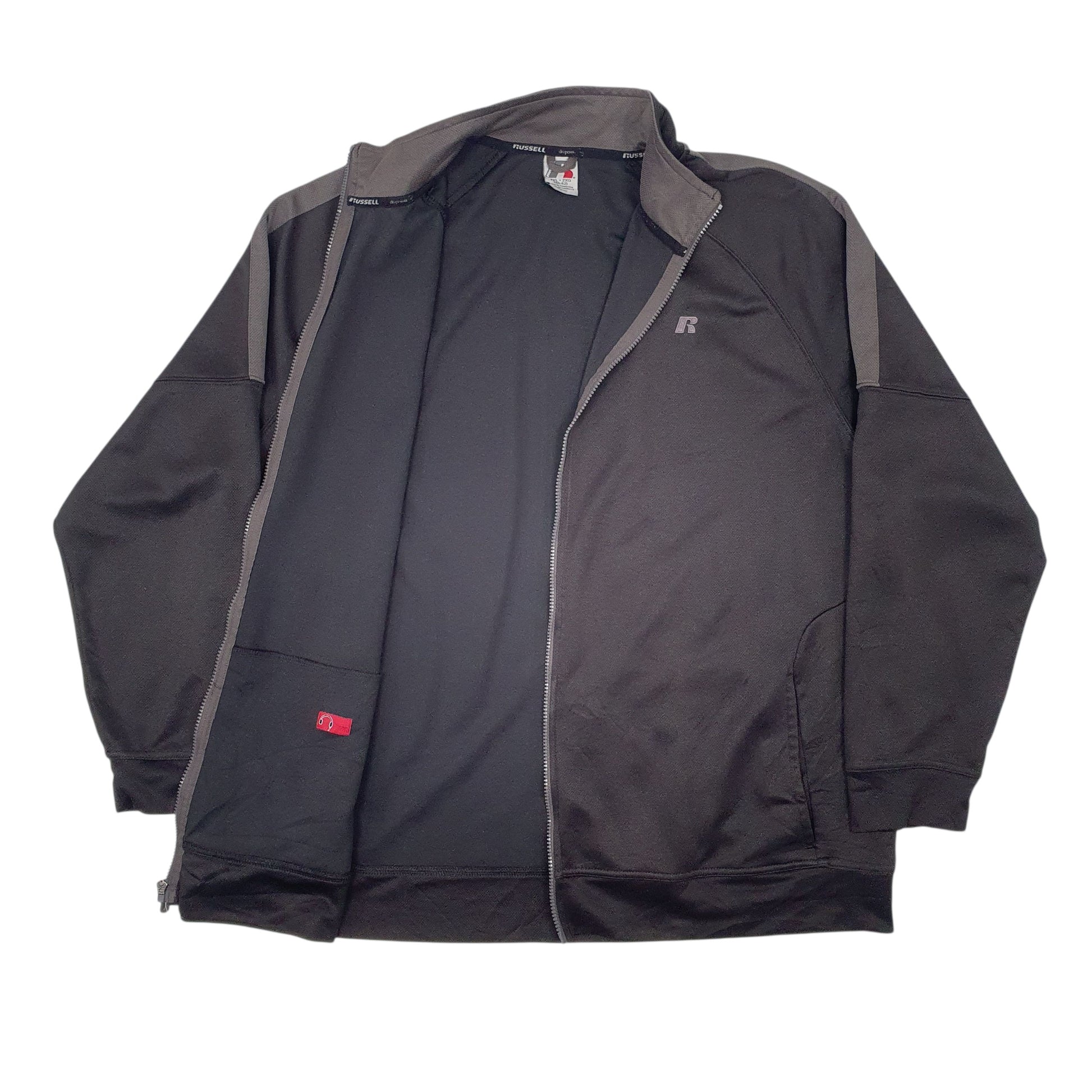 Mens Black Russel Athletic Dri-Power Vintage Full Zip Jumper