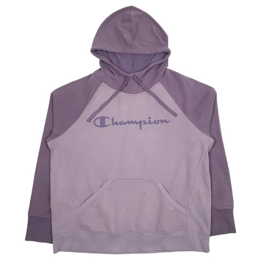 Mens Purple Champion Spellout Hoodie Jumper