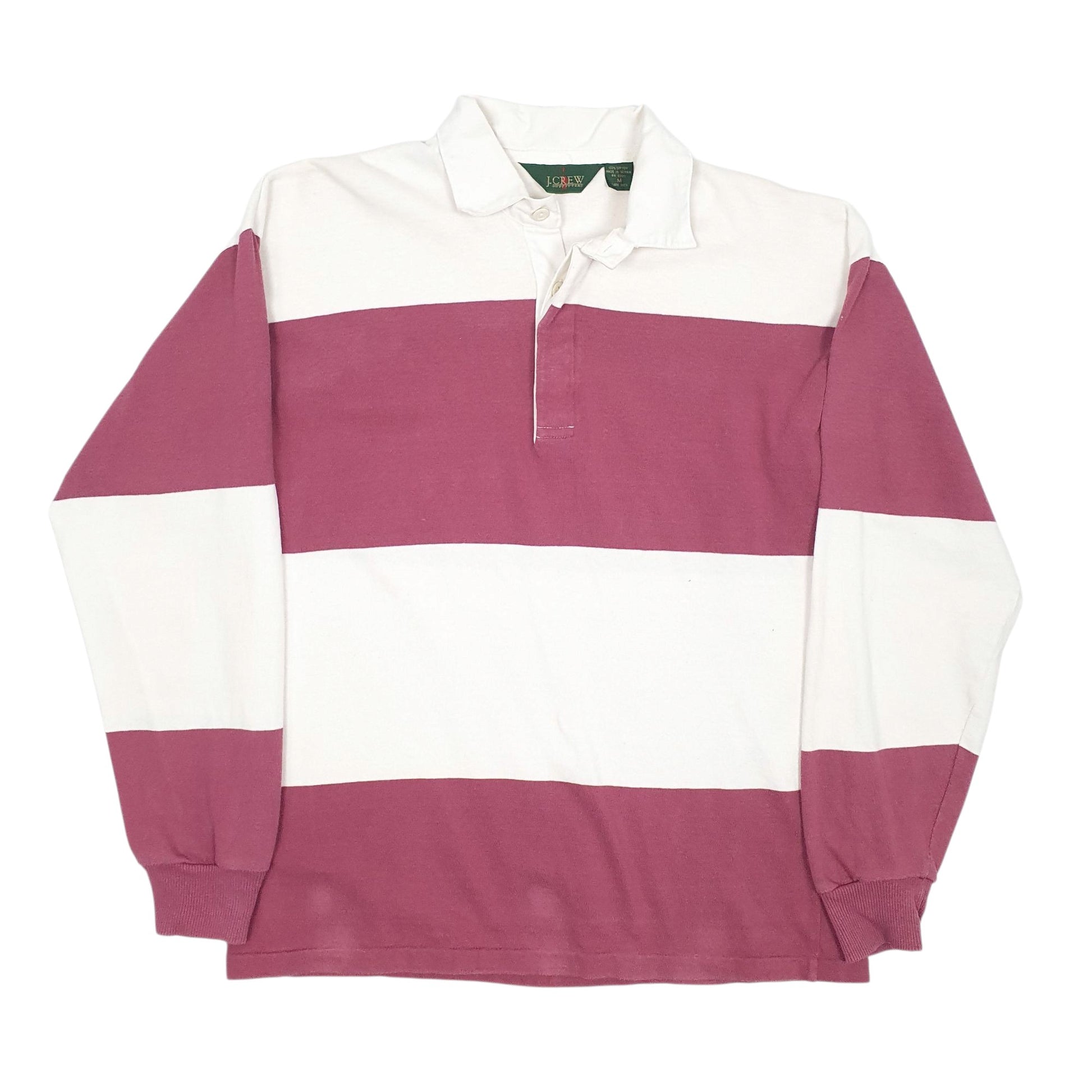 Mens Burgundy J. Crew Rugby Long Sleeve Polo Shirt
