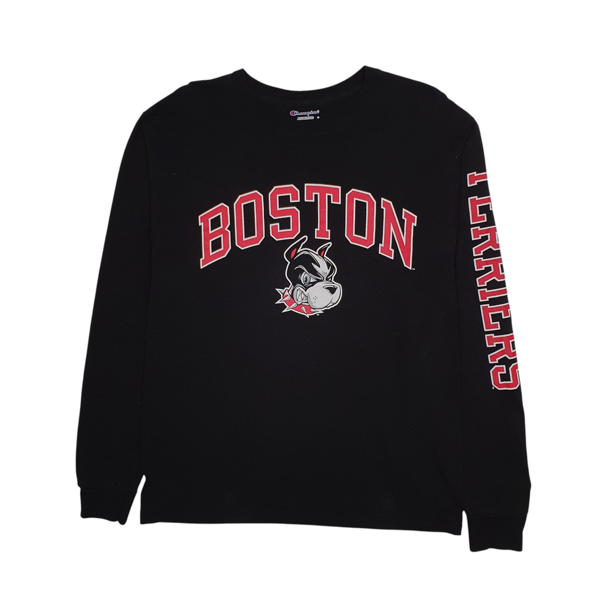 Mens Black Champion Boston Bulldogs Long Sleeve T Shirt