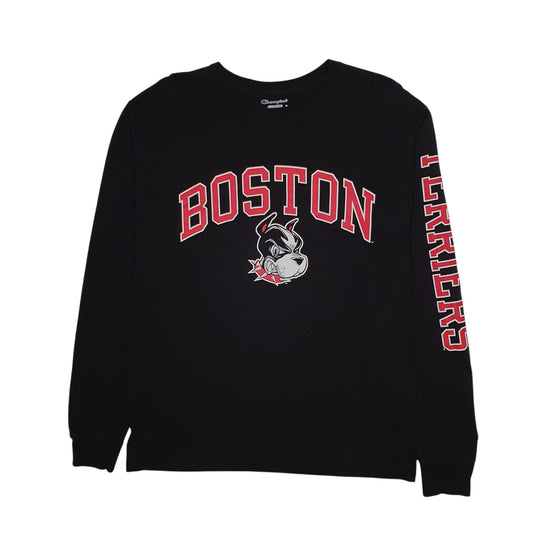 Mens Black Champion Boston Bulldogs Long Sleeve T Shirt