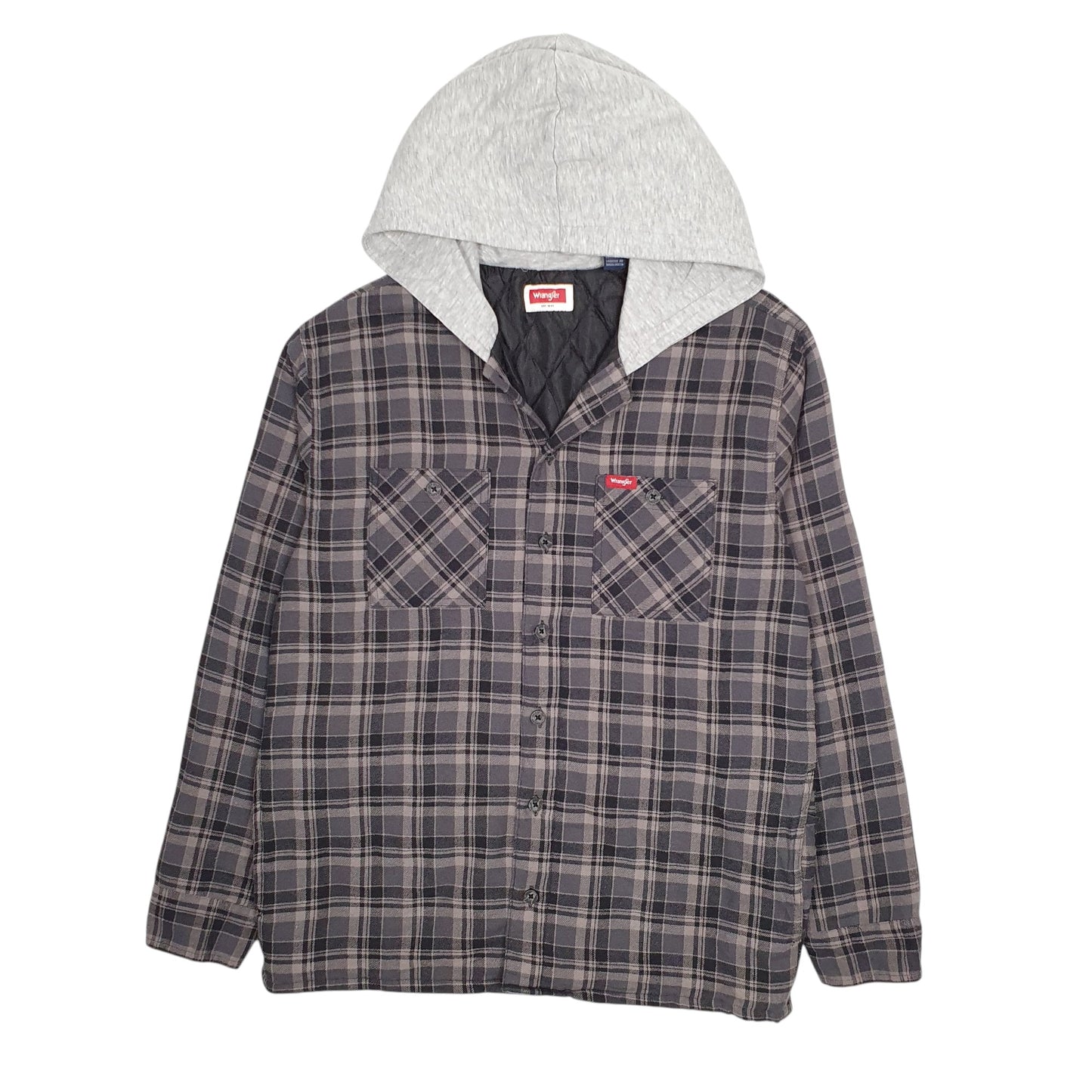 Mens Grey Wrangler Overshirt Hoodie  Coat