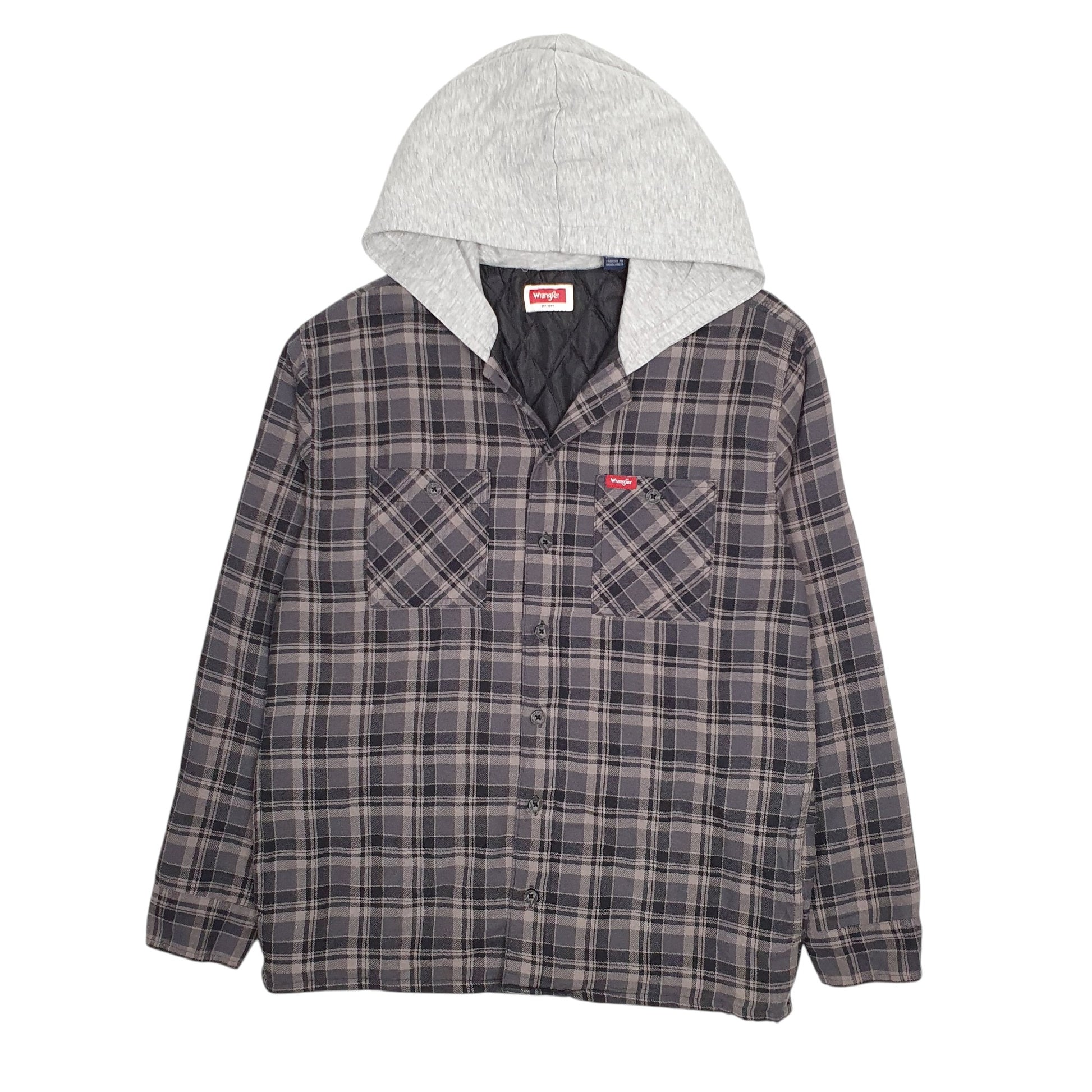 Mens Grey Wrangler Overshirt Hoodie  Coat