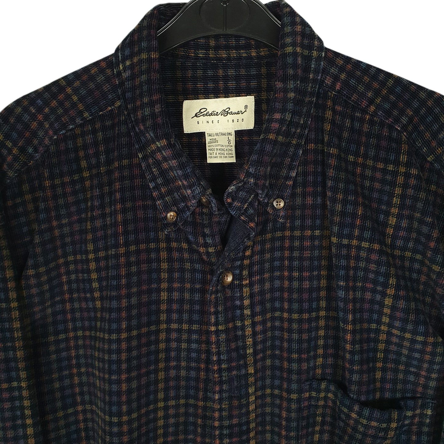 Mens Navy Eddie Bauer Corduroy Vintage 90s  Shirt