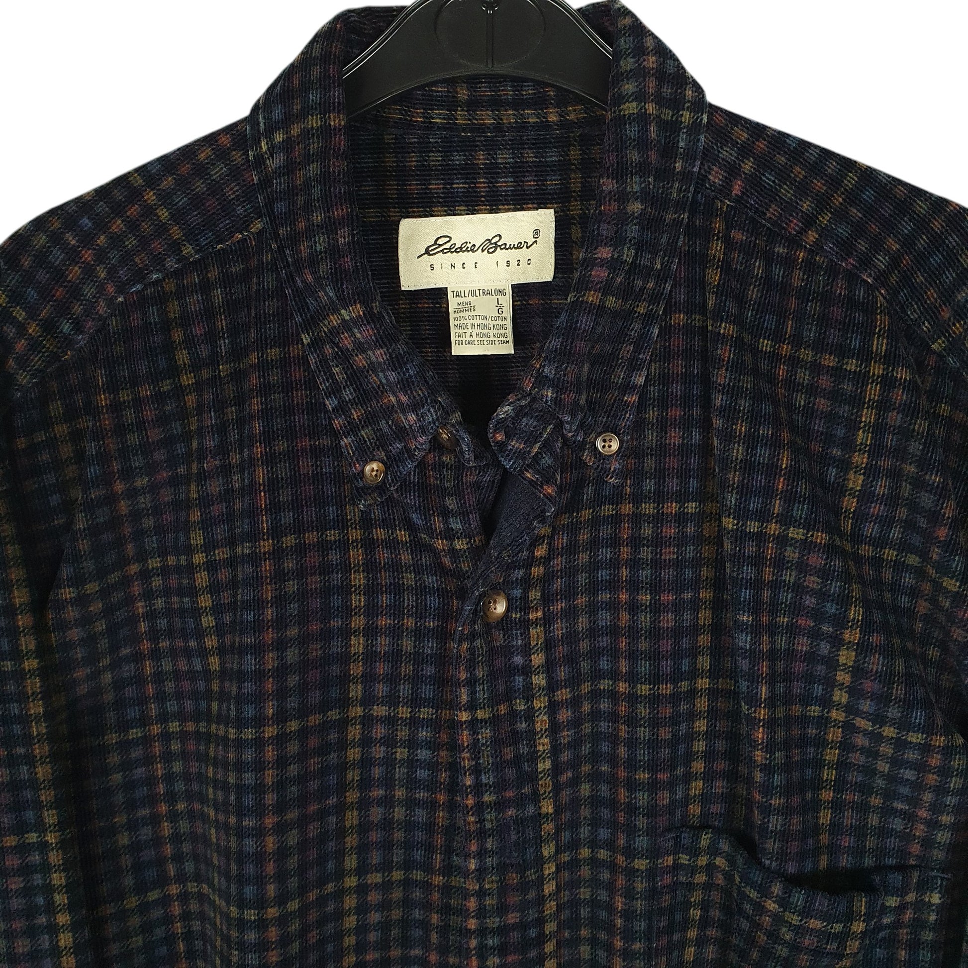 Mens Navy Eddie Bauer Corduroy Vintage 90s  Shirt