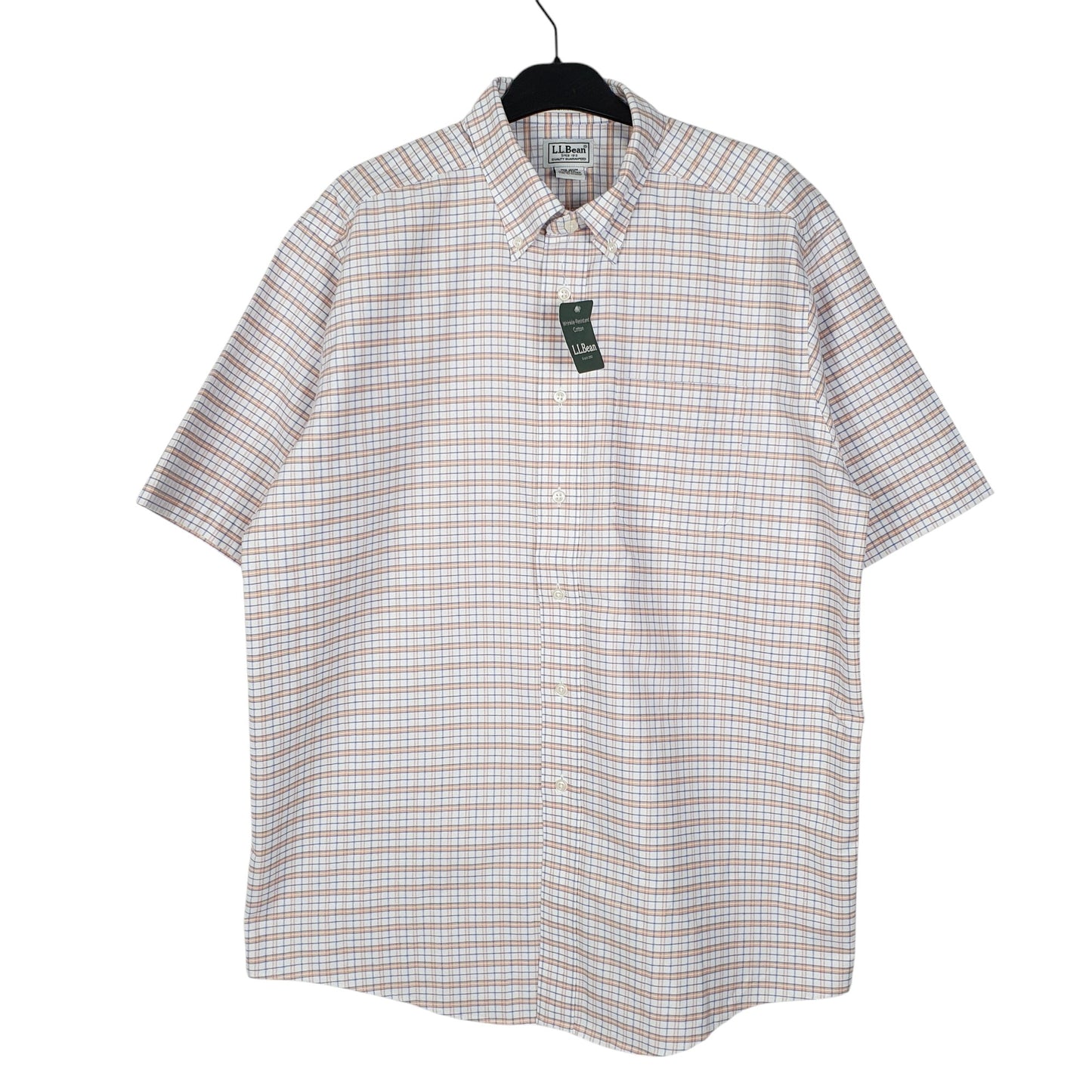 Mens Orange L.L.Bean  Short Sleeve Shirt